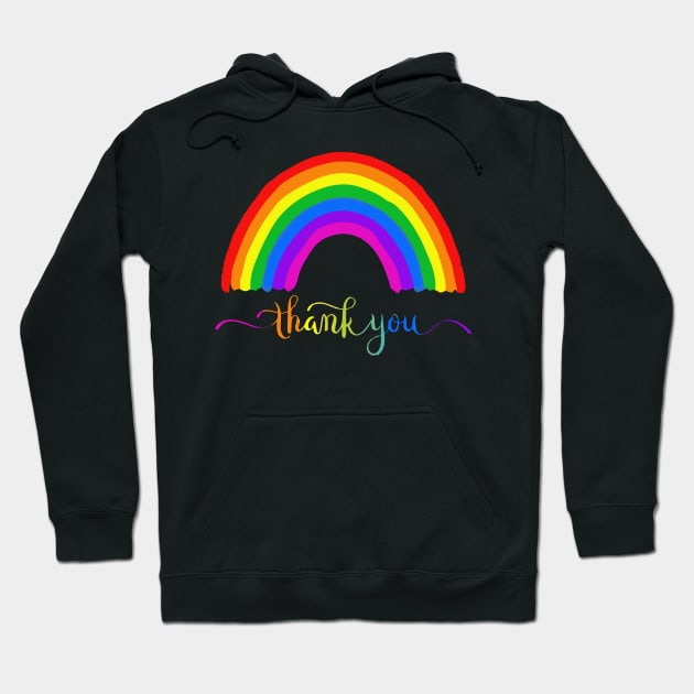Rainbow Thankyou Hoodie by inkstyl